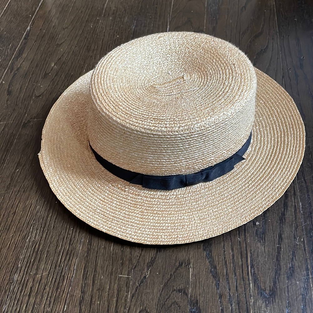 Lauren boaters straw hat